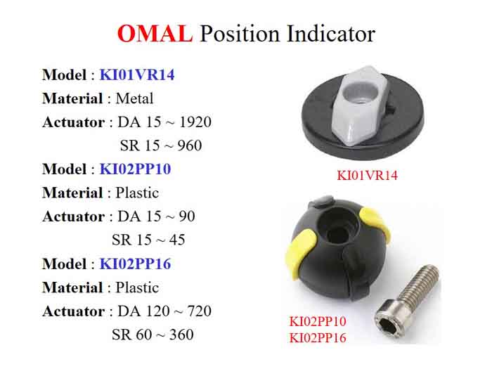 Position Indicator KI01VR14 & KI02PP10 series / Metal & Plastic - Omal - Gamako